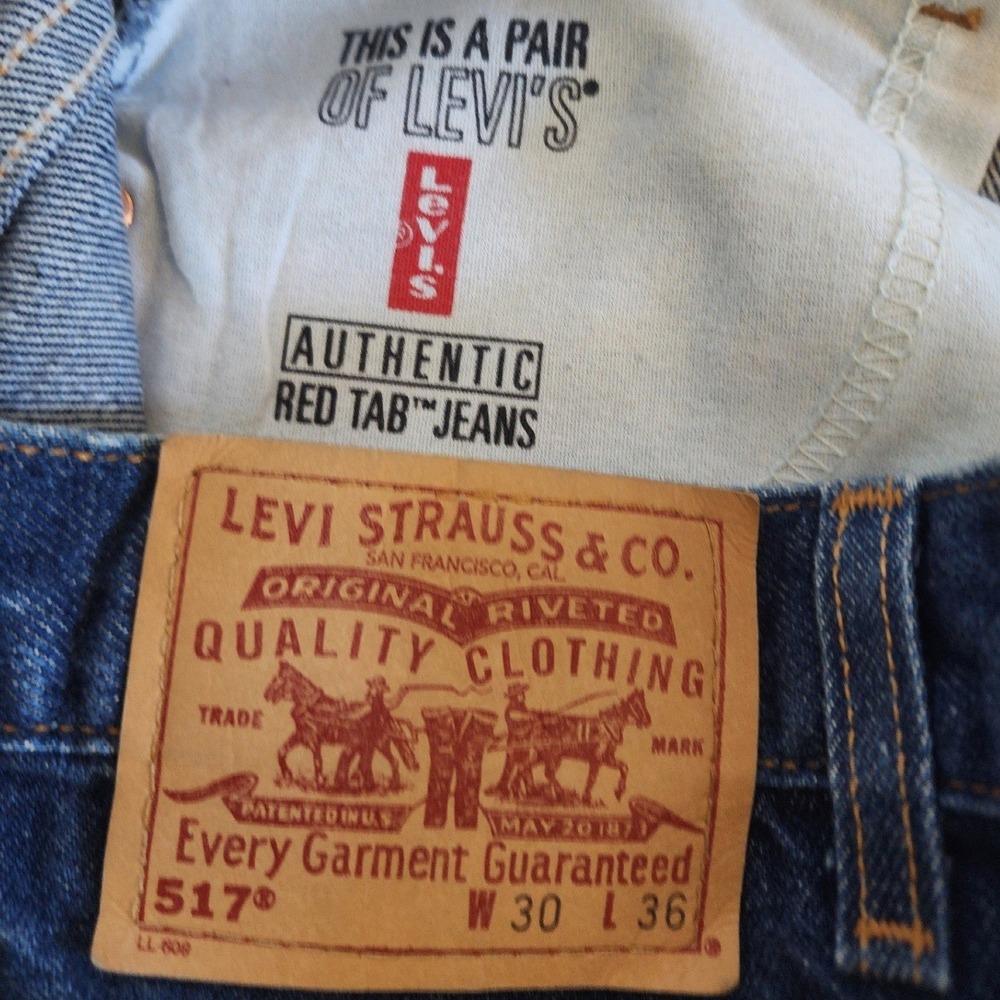 LEVI'S DEADSOCK VTG ⚡️1999 517 Red Tab Bootcut Jeans USA 30x36 STREETWEAR🔥 USA